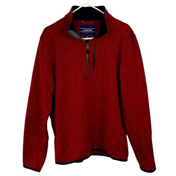 L.L. Bean 1/4 Zip Fleece Pullover Sweater Dark Red Men's Size M - Picture 1 of 6